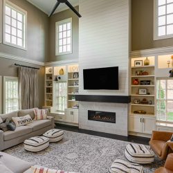Photo of custom living room cabinets