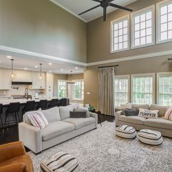 Photo of custom living room cabinets